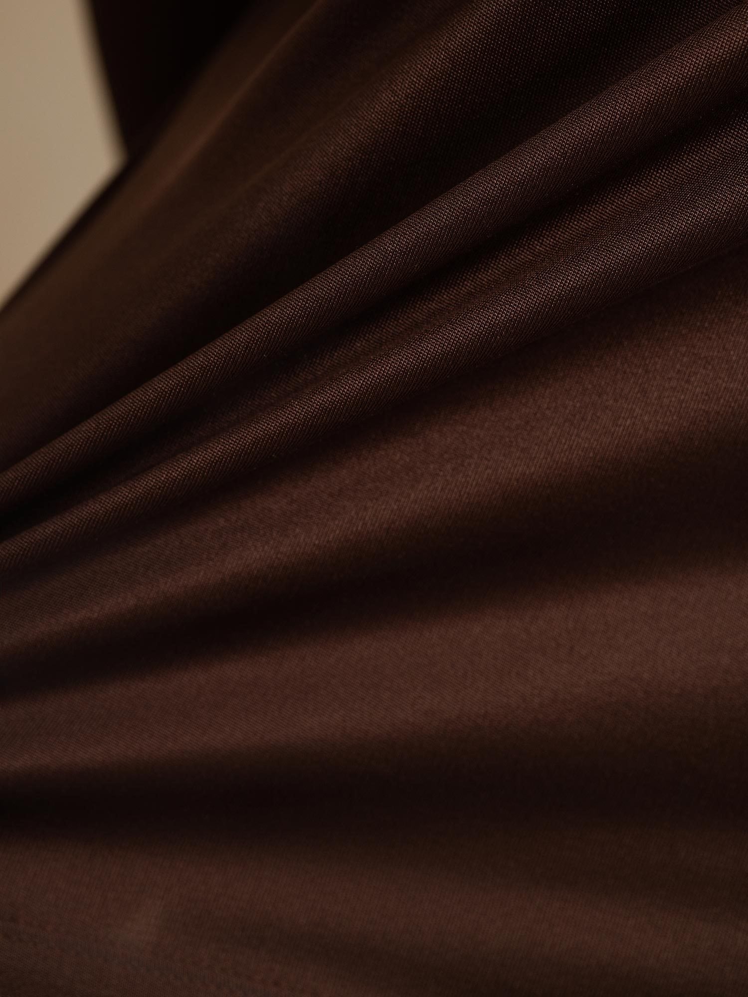 [Coffee] SilkSilky-CA Pure Silk Womens T-Shirt 005,