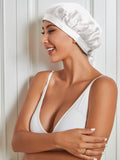 SilkSilky CA Pure Silk Sleep Cap White 004