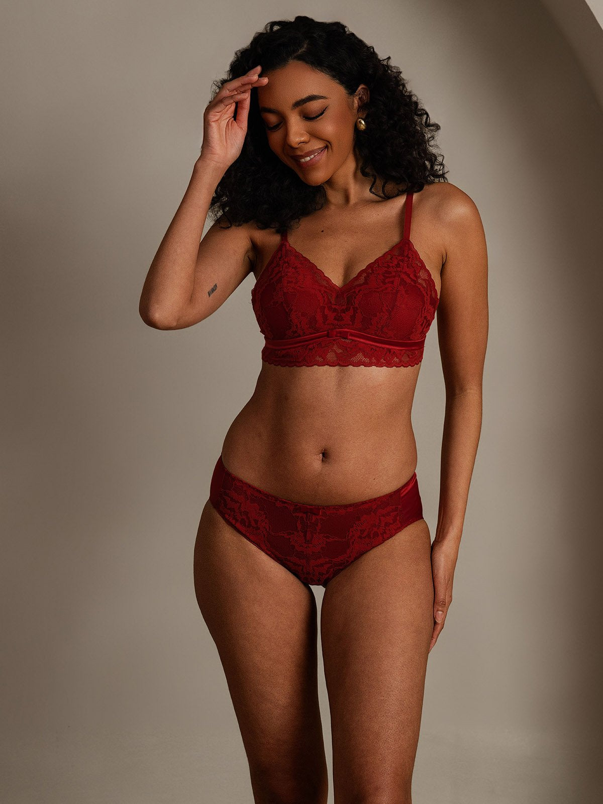 SilkSilky-CA Silk Bra&Panty Set DarkRed 007