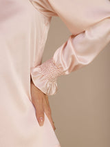 [Pink] SilkSilky-CA Long Sleeve Split Women's Blouse 006