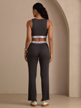 [Gray] SilkSilky-CA Sleeveless Crew Neck Women's Outfit Sets 002