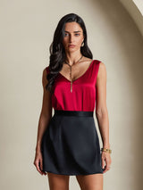 [Wine] SilkSilky-CA Sleeveless V Neck Camisole 003