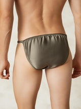 [Olive Green] SilkSilky-CA Pure Silk Men's Underwear 002