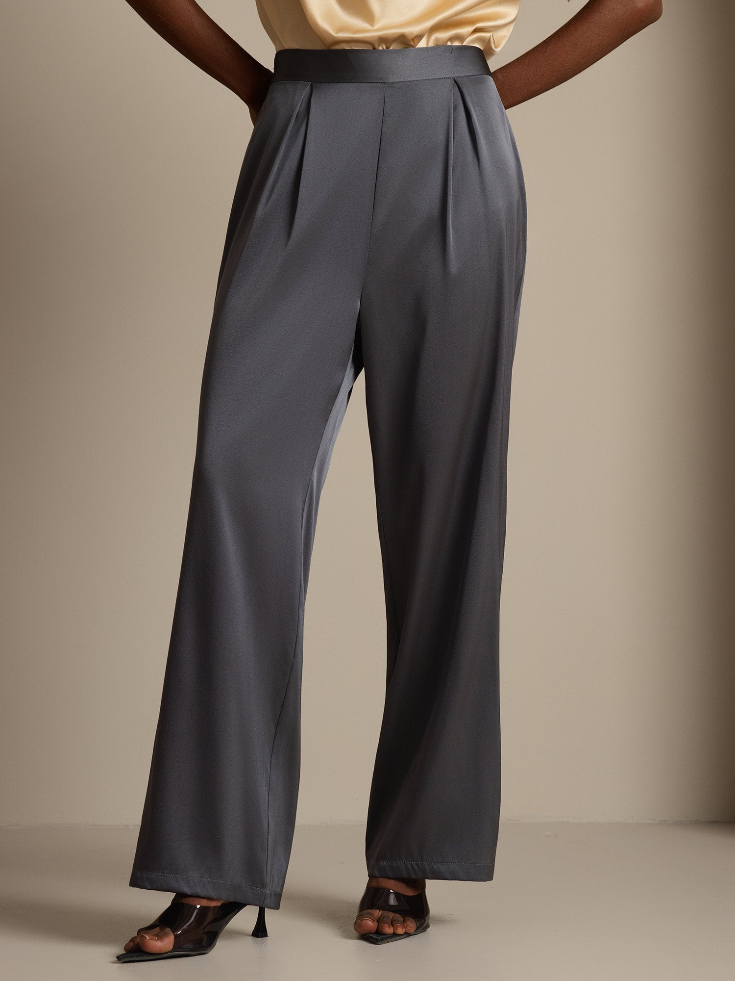 [Dark Gray] SilkSilky-CA 19Momme Silk Womens Pants 001,
