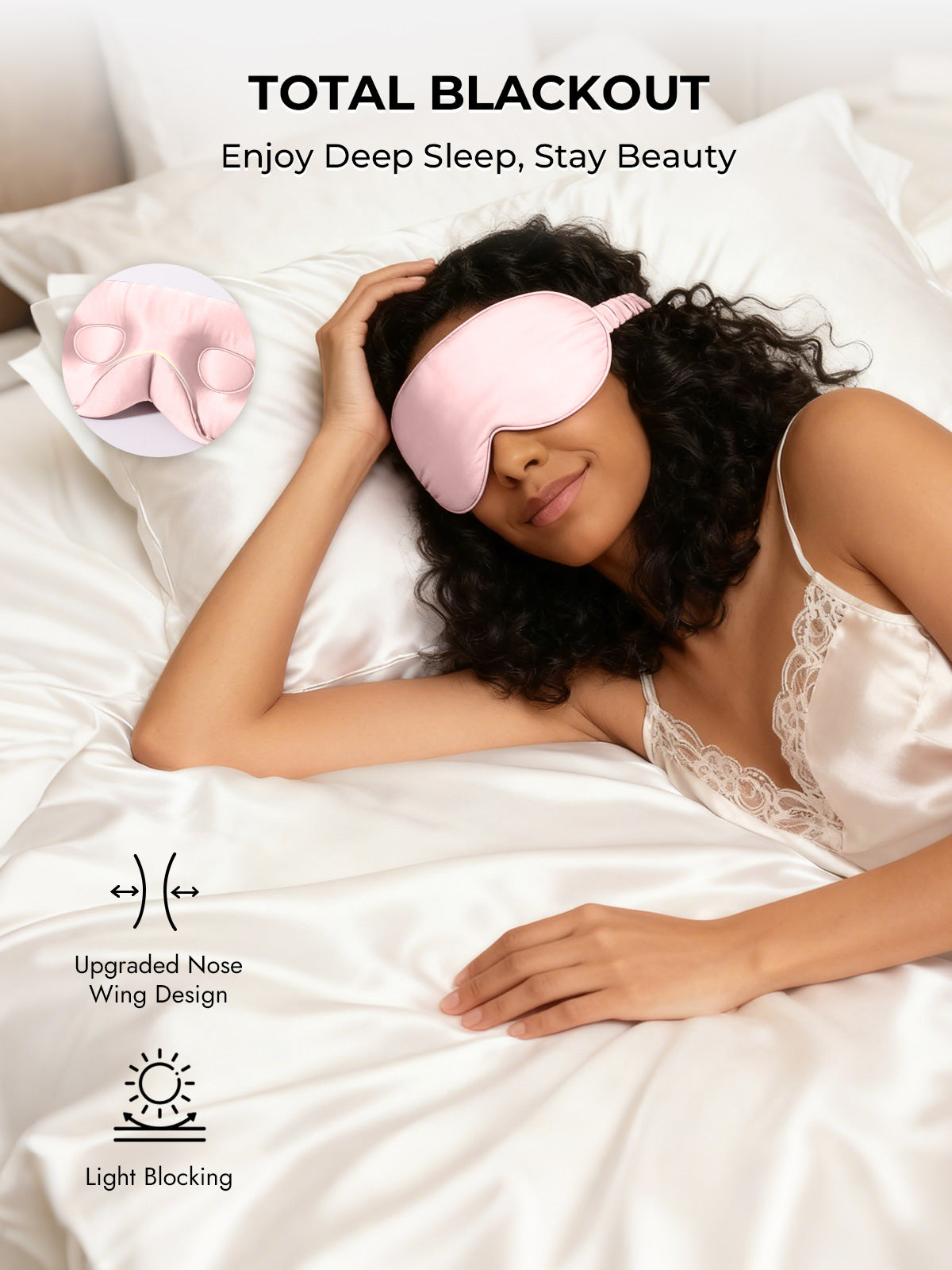 [Pink] SilkSilky-CA Pure Silk Eye Mask 005