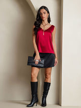 [Wine] SilkSilky-CA Sleeveless V Neck Camisole 007