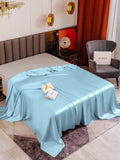 SilkSilky CA 19Momme Pure Silk Sheet LightBlue 001