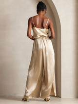 [Champagne] SilkSilky-CA Spaghetti Strap V Neck Camisole 004
