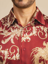 [Wine Dragon] SilkSilky-CA Long Sleeve Lapel Collar Men's Shirt 005