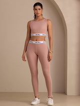 [Pink] SilkSilky-CA Sleeveless Crew Neck Women's Outfit Sets 001