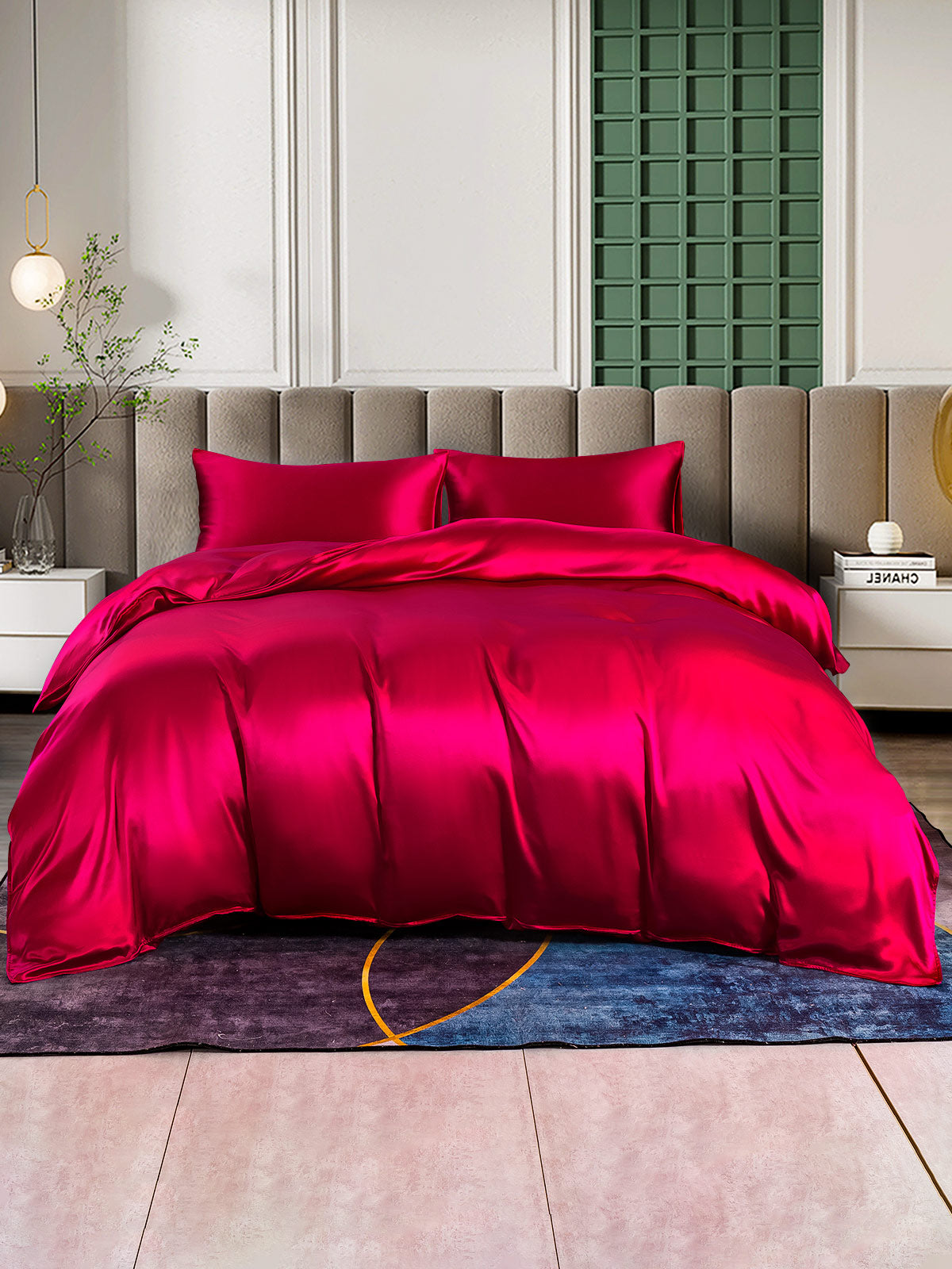 SilkSilky CA 25Momme Pure Silk Bedding Set Wine 003