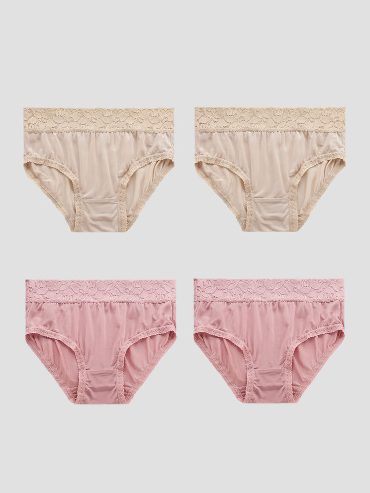 SilkSilky-CA Silk Knitted Panty Beige+Pink 003