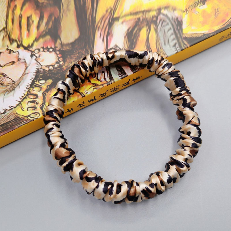 SilkSilky-CA Pure Silk Scrunchie Leopard 005