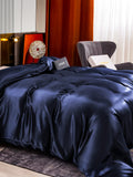 SilkSilky CA 22Momme Pure Silk Duvet Cover DarkBlue 004