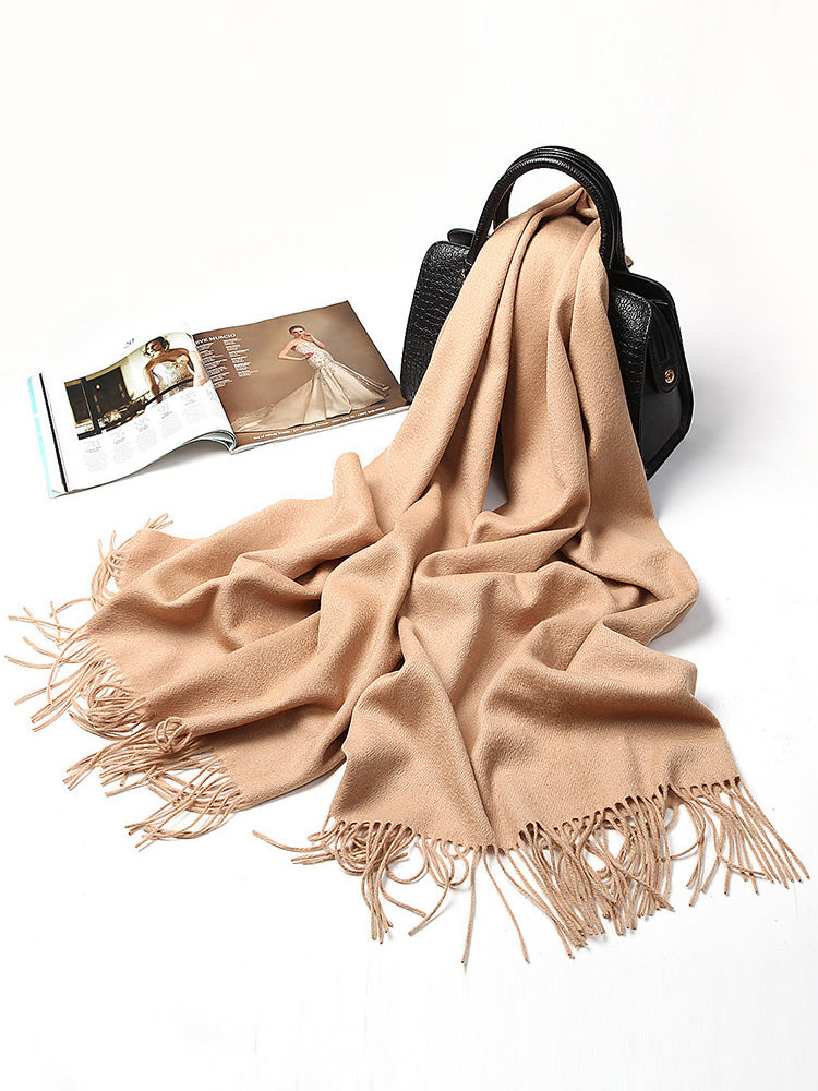 SilkSilky CA Wool Scarf Tan 005