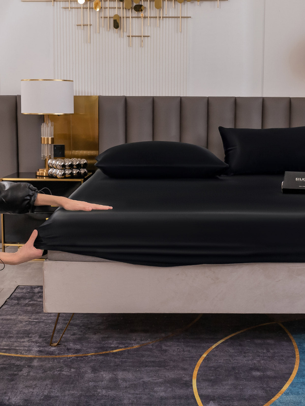 [Black] SilkSilky-CA 19Momme Bedding Set 006