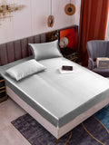 SilkSilky CA 19Momme Pure Silk Bedding Set Silver 001