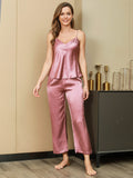 SilkSilky CA Pure Silk Sleeveless V Neck Women's Pajamas PaleMauve 006