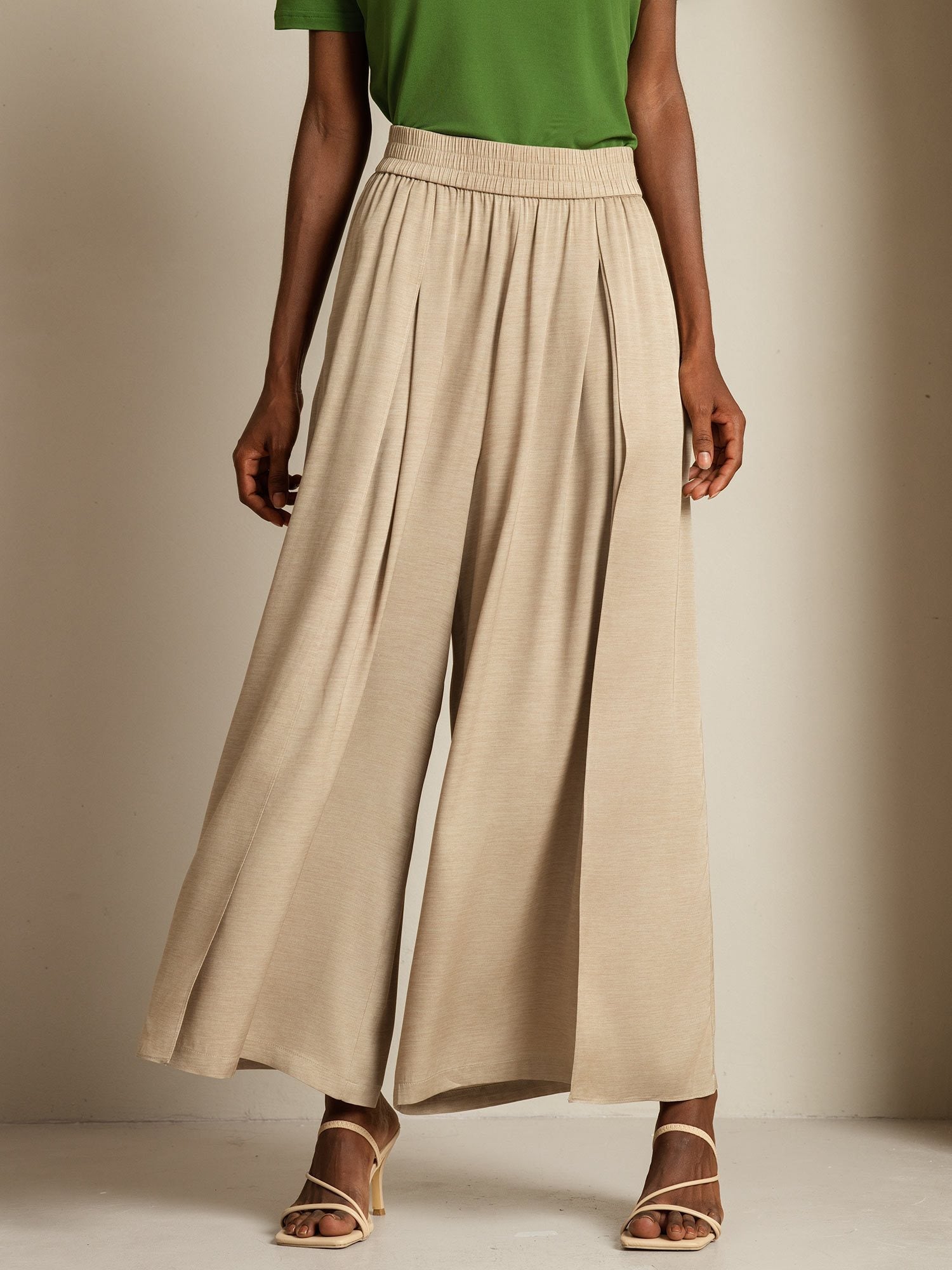 [Tan] SilkSilky-CA 19Momme Silk Womens Pants 003