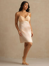 [Light Pink] SilkSilky-CA Spaghetti Strap V Neck Nightgown 006