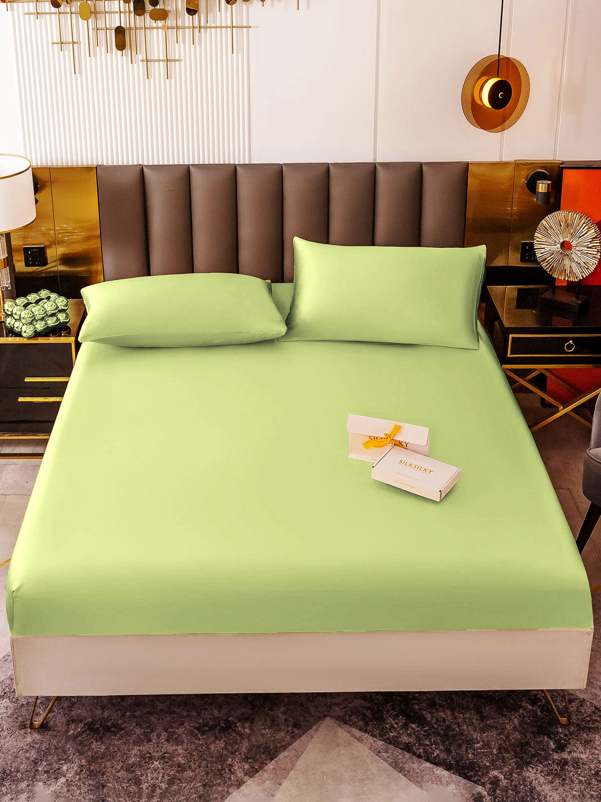 SilkSilky CA 19Momme Pure Silk Bedding Set MintGreen 002