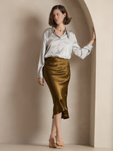[Brown] SilkSilky-CA Skirt 003