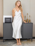 SilkSilky-CA-Pure-Silk-Sleeveless-V-Neck-Nightgown-White-005