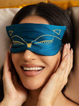 [Teal] SilkSilky-CA Pure Silk Eye Mask 002