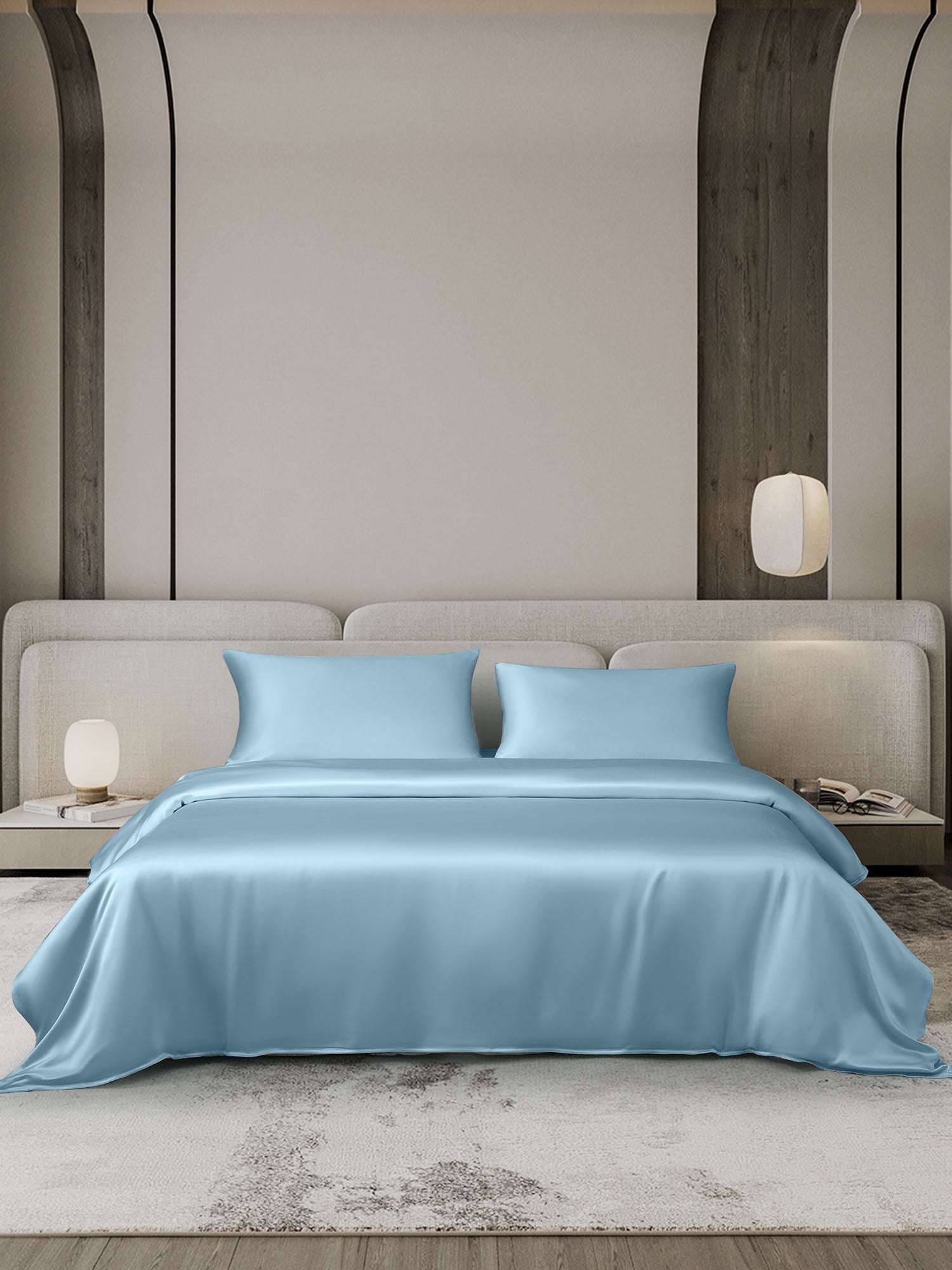 [Light Blue] SilkSilky-CA 19Momme Bedding Set 002