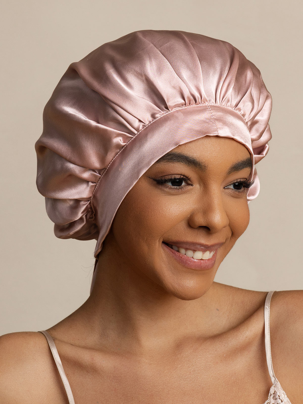 [Pink] SilkSilky-CA Pure Silk Sleep Cap 006