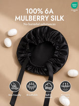 [Black] SilkSilky-CA Sleep Cap 002