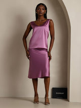 [Deep Purple] SilkSilky-CA Sleeveless V Neck Camisole 005