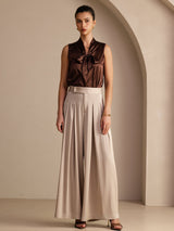 [Tan] SilkSilky-CA Women's Pants 005
