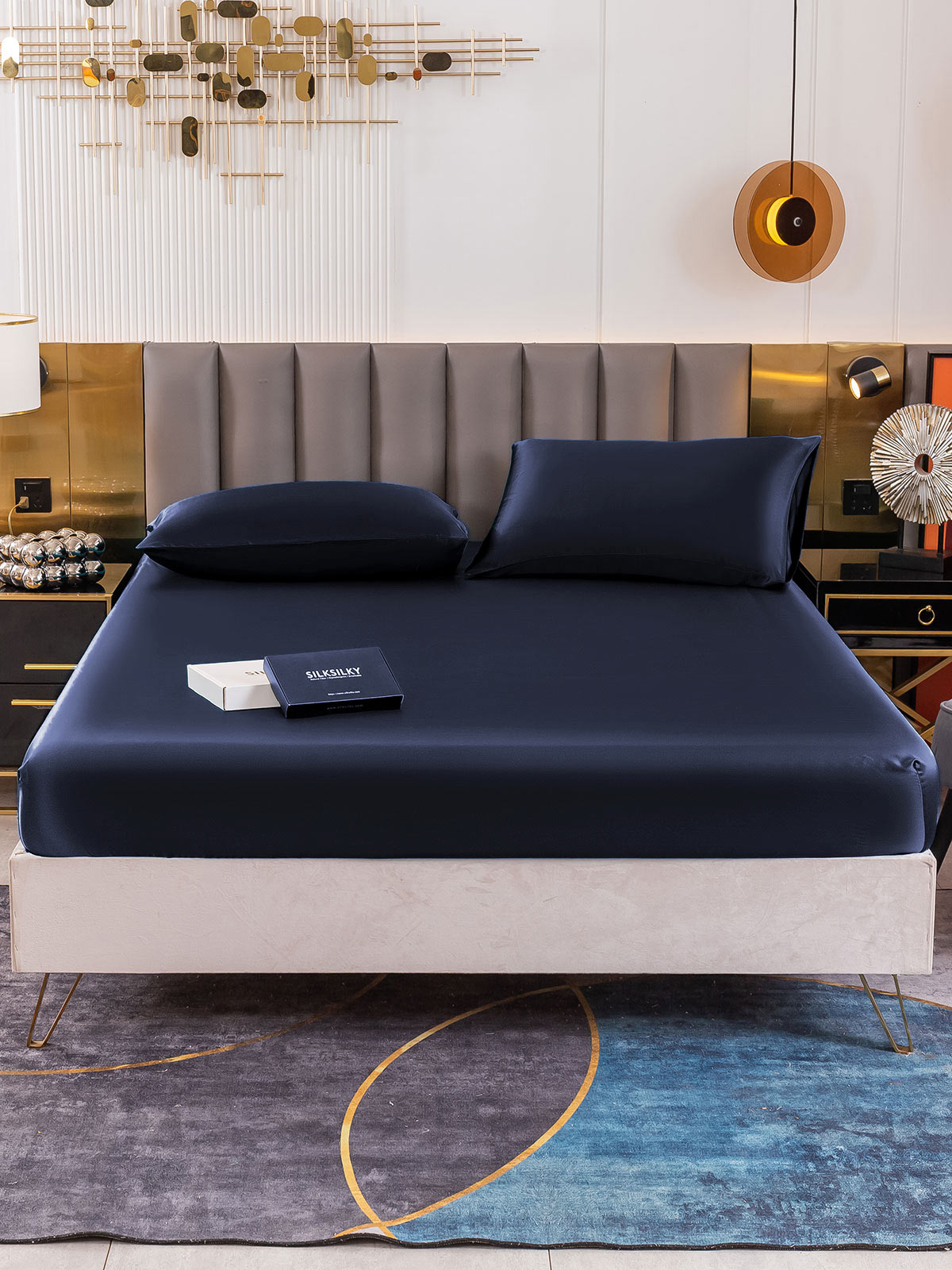 [Dark Blue] SilkSilky-CA 19Momme Bedding Set 002