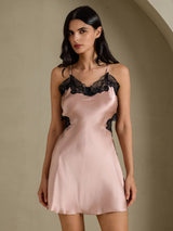 [Tuscany] SilkSilky-CA Spaghetti Strap V Neck Nightgown 006