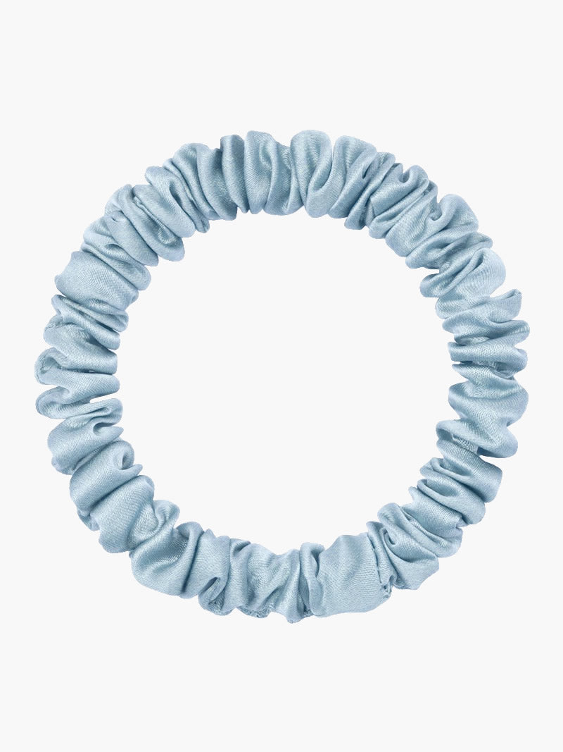 SilkSilky-CA 19Momme Pure Silk Scrunchie SkyBlue 004