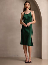 [Dark Green] SilkSilky-CA Spaghetti Strap Dress 006