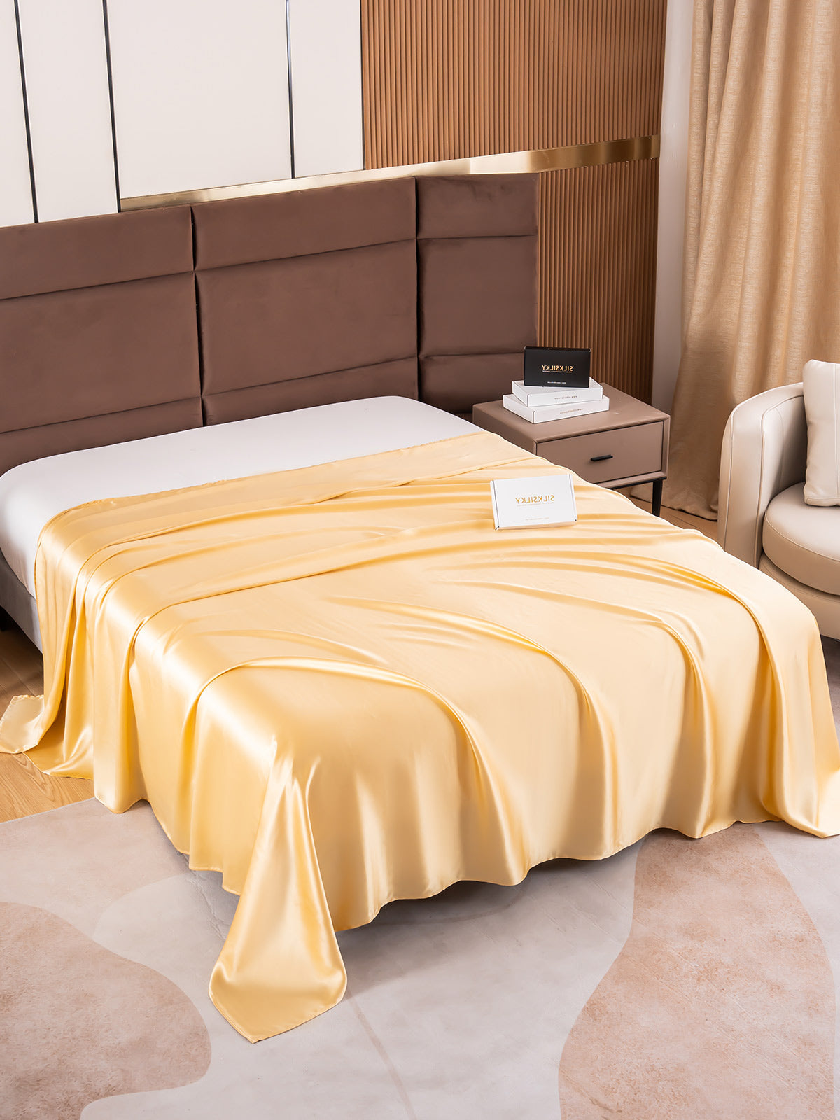 [Champagne] SilkSilky-CA 19Momme Sheet 002