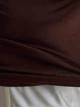 [Coffee] SilkSilky-CA Half Sleeve Women's T-Shirt 004