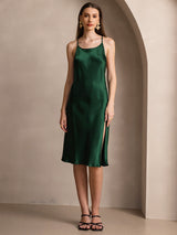 [Dark Green] SilkSilky-CA Spaghetti Strap Dress 007