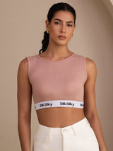[Pink] SilkSilky-CA Sleeveless Crew Neck Camisole 001