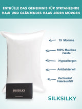 [White] SilkSilky-CA 19Momme Pure Silk Pillowcase 002