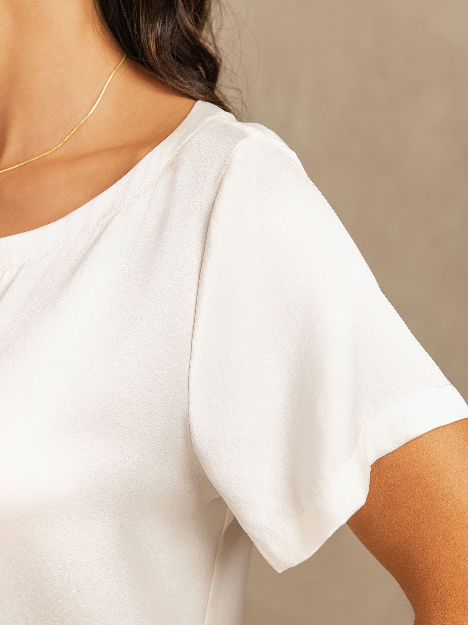 [White] SilkSilky-CA 19Momme Washable Silk Womens Pajamas 004