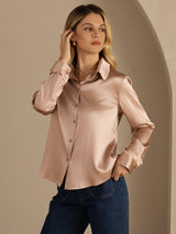[Tuscany] SilkSilky-CA Long Sleeve Lapel Collar Women's Shirt 002