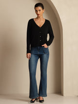 [Black] SilkSilky-CA Long Sleeve Women's Cardigan 006