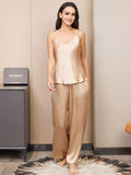 SilkSilky CA Pure Silk Sleeveless V Neck Camisole Set Champagne 004