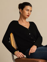 [Black] SilkSilky-CA Long Sleeve Women's Cardigan 004