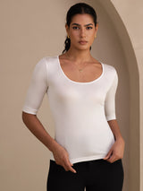 [White] SilkSilky-CA Half Sleeve Women's T-Shirt 006