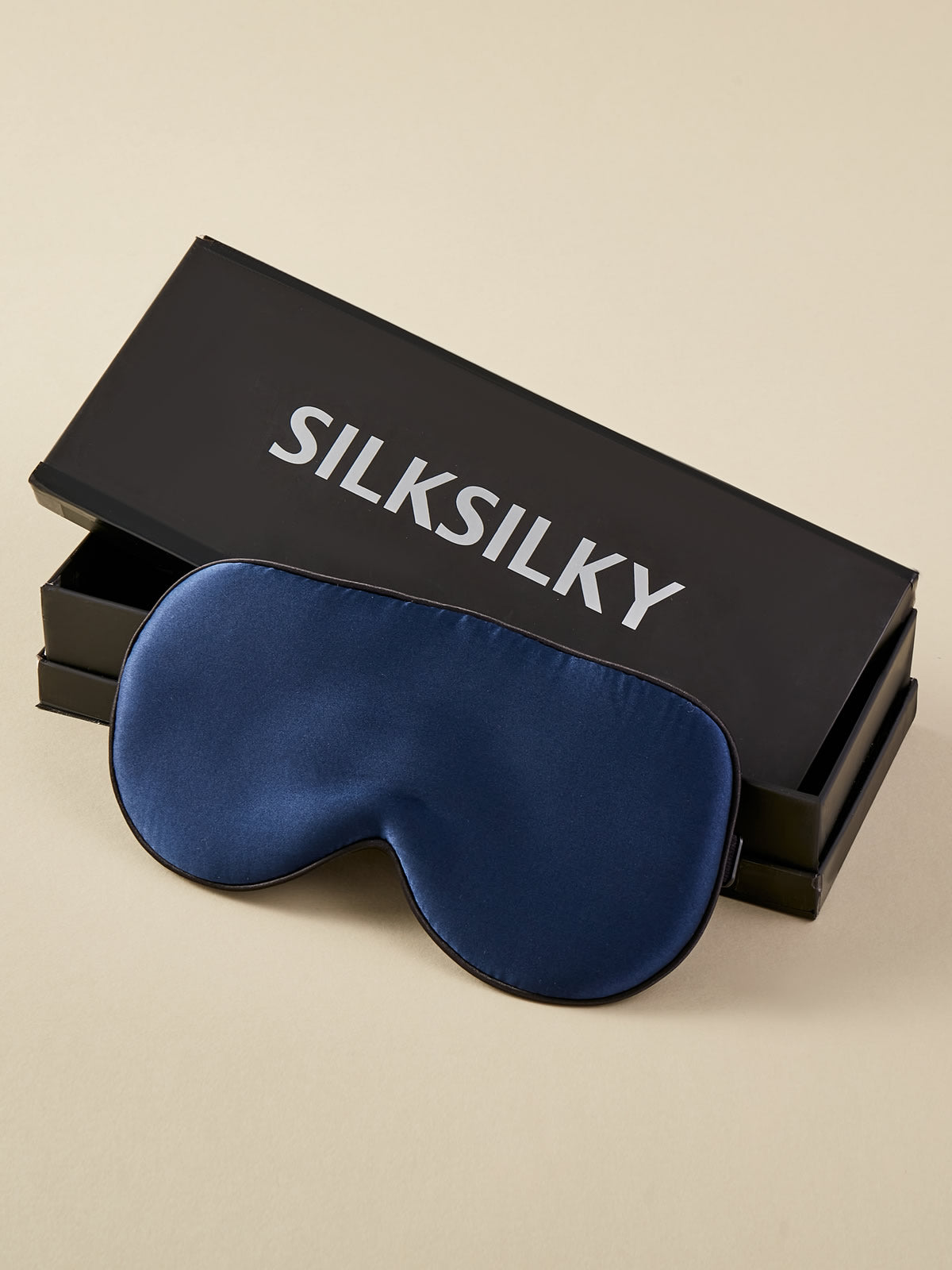 SilkSilky CA 19Momme Pure Silk Eye Mask DarkBlue 001