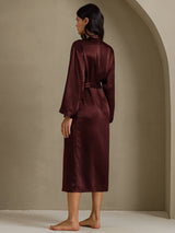 [Brown] SilkSilky-CA Long Sleeve Women's Robe 002